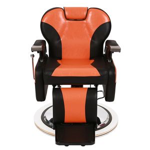 Poltrona da Barbiere in PVC Effetto Pelle con Braccioli in Legno e Poggiapiedi in Ferro, Capacità 150kg, Resistente ed Elegante - Product Image 1