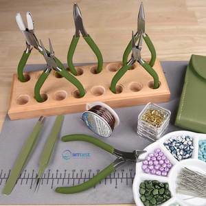 Stainless Steel Fashion Color <b>Pliers</b> <b>Set</b> Eight Slimline Tools Olive Clutch for Jewelry Making Necklaces Bracelets Earrings - Product Image 2
