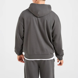Sudadera con capucha informal de manga larga para hombre, con logo personalizado, dobladillo y puños acanalados, de gran tamaño, al por mayor, de última tendencia - Product Image 3
