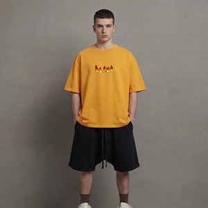 OEM 2 Color Casual wear T-Shirt And Shorts <b>Set</b> Crew Neck Short Sleeve Lightweight 100% Cotton Summer wear men's 2 piece <b>set</b> - Product Image 4