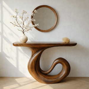 Modern Handmade Solid Wood <b>Console</b> Table with Antique Appearance for Apartment Entryway Home Decor - Product Image 1