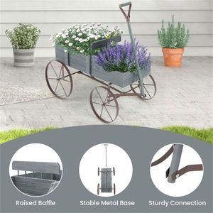 Macetero Grande de Madera Gris con Ruedas, Macetero Duradero de Fibra de Vidrio para Uso en Interiores y Exteriores, Maceta para Árboles y Bonsáis - Product Image 5