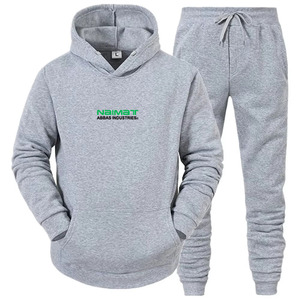 Conjunto de chándal de lujo de punto acanalado para hombre: Top elegante de manga larga y pantalón suave, cómodo y acogedor para el día a día. - Product Image 1