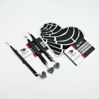 Pince à cils professionnelle Lucky Lash Tools pour volume, anti-statique, avec poignée diamant noir et blanc, en acier inoxydable, motif cœur