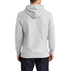Custom Front Logo Embossed Men's Heavyweight Cotton Fleece Winter Pullover <b>Hoodie</b> Puff Printing Solid Streetwear - Product Image 2