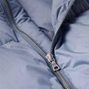 Veste d'hiver décontractée pour homme, bleue, à col montant, en duvet, avec fermeture éclair, épaisse, coupe ample, couleur unie - Product Image 5