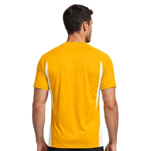 เสื้อเทนนิสแขนสั้นสีเหลืองสำหรับผู้ชาย แถบสีขาว ระบายเหงื่อได้ดี UPF 50+ ไซส์ใหญ่ ทรงหลวม ปิดด้วยกระดุม เหมาะสำหรับเล่นกีฬาฤดูร้อน - Product Image 2