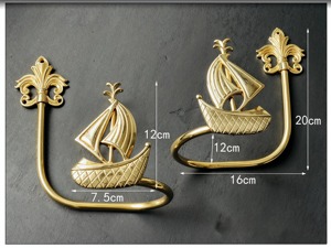 Sujetador de Cortina con Diseño de Velero Dorado, Elegante Accesorio para Cortinas, Ideal para Decoración de Interiores del Hogar y Eventos - Product Image 2