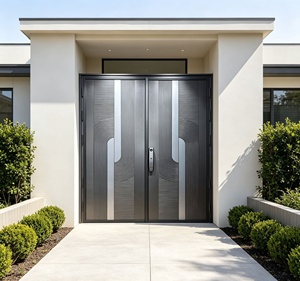 Modern-style double door; durable thanks to a rust-resistant powder coating; suitable for outdoor installation; easy to install - Product Image 3