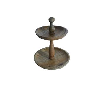 Présentoir à gâteaux en bois rustique créatif Présentoir rond Tour de service à desserts pour mariages et fêtes de thé Support à cupcakes de ferme - Product Image 1