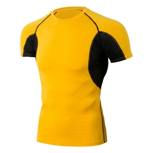 Custom Low MOQ Short Sleeve <b>Compression</b> <b>Shirt</b> <b>Men</b> Sublimated Athletic Rash Guard Quick Dry Fitness Workout Base Layer - Product Image 4