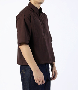 Camisas Elegantes e Informales de Manga Tres Cuartos, 100% Algodón Satinado, Diseño Cruzado, para Hombre, Tallas Grandes, Colección de Verano, Uso Diario - Product Image 5
