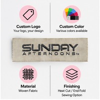 Étiquettes tissées personnalisées avec logo et texte, étiquettes de marque à coudre pour vêtements, habits, accessoires et sacs