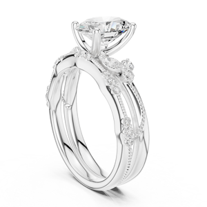 Anillo de Compromiso Art Deco con Moissanita de Corte Oval Exquisito Vinson Project, Banda Contorneada, Alta Claridad, Chapado en Oro de 14K sobre Acero Inoxidable - Product Image 4