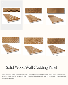 Decorative 3D Solid Wood <b>Wall</b> <b>Panels</b> <b>Interior</b> for Hotel Hospital Modern Minimalist Waterproof Soundproof Easy Install Design - Product Image 4