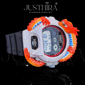 Reloj de Pulsera Deportivo de Lujo Personalizado con Diamantes de Moissanita Estilo HipHop Dragón para Unisex, Modelo Iced Out, ¡Precio de Fábrica! - Product Image 3