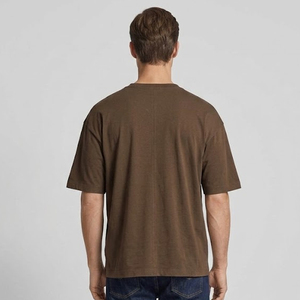 T-shirt d'été à épaules tombantes pour homme, léger, à manches courtes, streetwear pour homme, 100% coton, col en V - Product Image 2