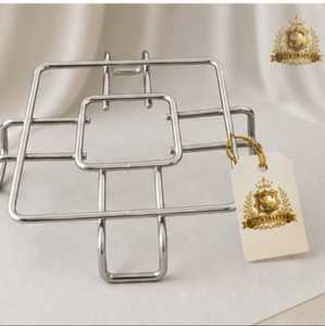 ชุดที่รองหม้อแบบกลมชุบโครเมียม 2 ชิ้น ที่รองจานทนความร้อน แผ่นรองโต๊ะครัว - Product Image 5