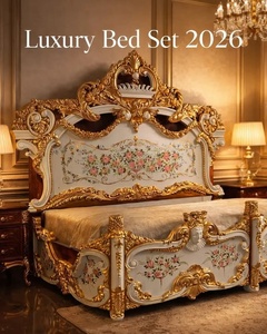 Luxury French Style Bedroom <b>Set</b> King Size Hand Made Wood Furniture with Gold Accents Traditional Antique Design Bedroom <b>Set</b> - Product Image 3