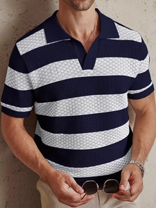 Chemises en tricot multicolores tendance pour hommes, style professionnel et élégant, un polo simple pour hommes, nouvelle collection - Product Image 6