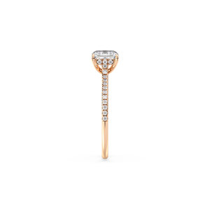 แหวนเพชรทรง Asscher ขนาด 1.31 กะรัต เพชรเลี้ยงในห้องปฏิบัติการ ประดับด้วยวงแหวนรอบเพชรแบบซ่อน ตัวเรือนทองคำแท้ 14K เพชร HPHT CVD เครื่องประดับชั้นดี - Product Image 4