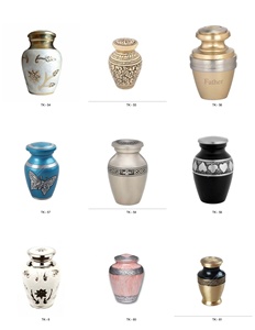 Urna Funeraria Azul con Banda Dorada, Tamaño Adulto, Estilo Europeo, Duradera, Recuerdo para Bebés y Niños, para Artículos Funerarios - Product Image 4