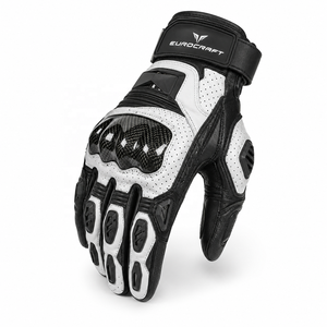 Gants de moto en cuir de vachette à doigts complets, protection rigide des articulations, paume antidérapante, imperméables, pour la course et le cyclisme estival rapide - Product Image 4