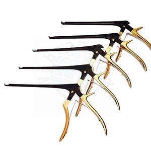 Jeu de 5 Rongeurs Kerrison Manuels en Acier Inoxydable Noir et Or de 7 Pouces, Tailles 1, 2, 3, 4, 5 mm, Coupure Ascendante 45° °   Instrument chirurgical orthopédique cervical - Product Image 1