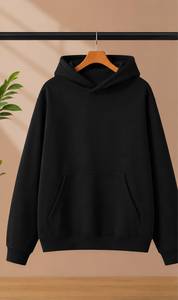 เสื้อฮู้ดผู้ชายสีขาวทรงโอเวอร์ไซส์ ผ้าฝ้ายเฟรนช์เทอร์รี่ สีพื้น ดีไซน์กระเป๋า ทรงปกติ ใส่ได้ในฤดูใบไม้ร่วง - Product Image 3