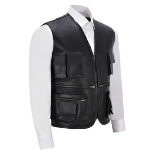 Chaleco de Pesca Personalizado para Hombre, Chaleco de Pescador de Cuero Vacuno Auténtico de Lujo, Chaleco de Caza con Múltiples Bolsillos, Proveedor de Chalecos al por Mayor - Product Image 2