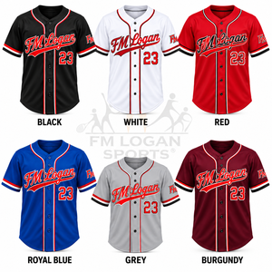 Camiseta de Béisbol Personalizada Unisex con Botones, 100% Poliéster, Secado Rápido, Manga Corta, Cuello en V, Diseño de Parches, Impresión Digital sin Costuras - Product Image 5