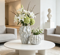 Vase en céramique réactive fait main, style roche orientale moderne et écologique, petit vase décoratif de table pour salon