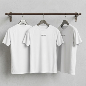 Camiseta de Hombre Caprio, Blanca, Manga Corta, Cuello Redondo, Tejida, 100% Algodón, Logotipo con Letras en el Frente, Transpirable, Secado Rápido, Corte Regular, Casual - Product Image 4