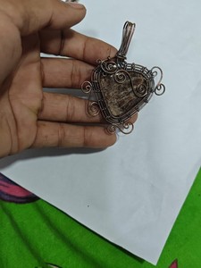 Handmade Copper Wire Wrapped Solar Quartz Pendant Necklace Boho Style Jewelry Wholesale - Product Image 2