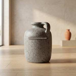 Vase <span class=keywords><strong>Pichet</strong></span> Rustique en <span class=keywords><strong>Terre</strong></span> Cuite Gris Foncé Soso, Pot en Céramique Artisanale, Récipient Décoratif en Grès, Vente en Gros - Product Image 2