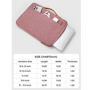 Magnifiques sacs pour ordinateur portable de couleur rose pour hommes et femmes, plusieurs poches zippées, matériau 100% polyester, résistant aux chocs, imperméable - Product Image 6