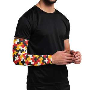 Nouvelles manchettes de cyclisme extensibles unisexe pour adulte, motif géométrique rouge, jaune, noir, blanc, protection anti-UV, pour usage extérieur - Product Image 6