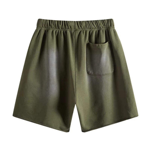 Shorts Bermuda en Coton Vert Olive pour Homme, Taille Mi-Haute avec Cordon de Serrage, Décontractés avec Poches, Tissu Respirant - Product Image 2