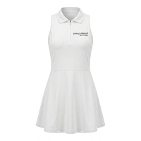 Robe sans manches pour femme de pickleball, unie, avec poches, col rabattu zippé, séchage rapide, écologique, en Spandex/Nylon, longueur genou