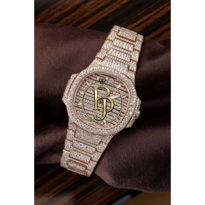Quyangoin Diamond Octagon Quartz <b>Watch</b> 40mm Rose Gold Stainless Steel Hip-Hop Analog Sapphire Crystal Unisex Lightweight 10m - Product Image 6