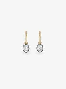 Custom 1 Ct Oval Lab Grown Diamond Solitaire Drop <b>Hoop</b> <b>Earrings</b> 14K <b>Solid</b> Gold Everyday Wear Minimalist Unique Huggies Wholesale - Product Image 4