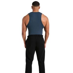 <b>Mens</b> Navy Blue Sleeveless Tank Top Gym Workout Shirt Athletic Fitness Training Sportswear Bodybuilding <b>Running</b> Activewear <b>Vest</b> - Product Image 2