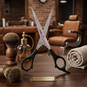 Ciseaux de coiffure professionnels en acier inoxydable, à bord convexe et tranchant, pour salon de coiffure, kit de coiffage de précision - Product Image 1