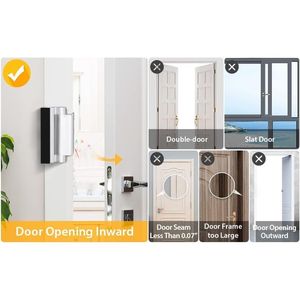 Serratura di Rinforzo per Porta a 8 Viti da 3 Pollici, Sicurezza Domestica a Prova di Bambino, Resiste a 800 Libbre, Aggiornamento per Porte a Battente Interno - Product Image 4