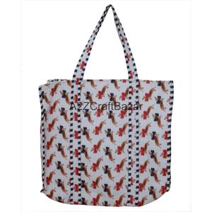 Bolsa de Mano Grande Acolchada de Algodón Orgánico Ecológico para Mujer, con Rayas Bohemias Hechas a Mano, Asa Larga para Hombro, para Compras - Product Image 4