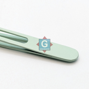 Pince à épiler oblique vert clair thermolaquée pour sourcils, épilation des poils incarnés, outils de beauté en acier inoxydable - Product Image 6