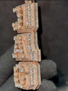 Colgante de Moissanita Chapado en Oro Rosa con Engaste de Bisel de Corte Princesa, Estilo Hiphop Unisex para Uso Diario - Product Image 6