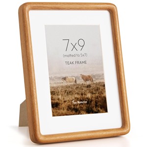 Cadre photo rectangulaire artisanal en teck doré 7x9 pouces |   Vente en gros à Moradabad - Product Image 1
