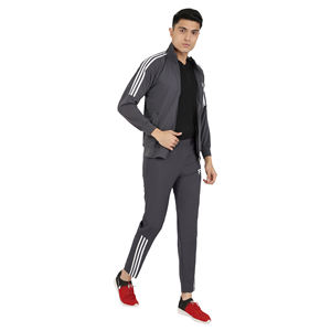 Conjunto Deportivo para Hombre, Estilo Taiwanés, Elástico en Cuatro Direcciones, Ajustado, Color Sólido, Cómodo, de Terciopelo Premium, para Deportes Activos, Otoño, Jogging y Running - Product Image 1
