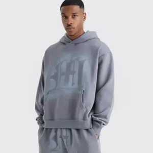 Custom Logo Track Suits French Terry Hoodie Set Mens <b>Blank</b> Heavy <b>Weight</b> Thick Fleece Cotton Oversized Tracksuits for Unisex - Product Image 2